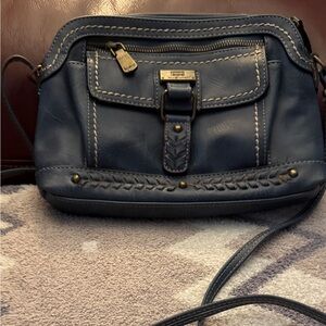Stylish Blue Leather Crossbody Bag by BOC